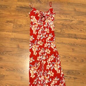 Mimi Chica Red and White Spaghetti Strap Sundress